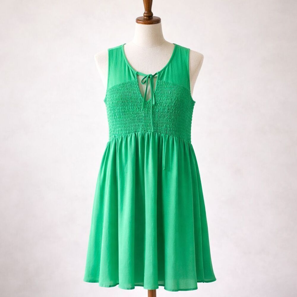 Torrid Chiffon Smocked Front Tank Dress Size 2x Green Sleeveless St. Patricks